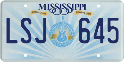 MS license plate LSJ645