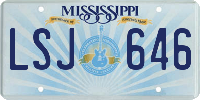 MS license plate LSJ646