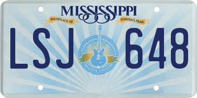 MS license plate LSJ648