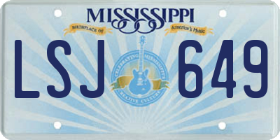 MS license plate LSJ649