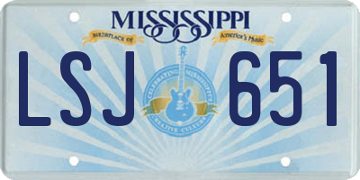 MS license plate LSJ651