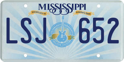 MS license plate LSJ652