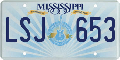 MS license plate LSJ653