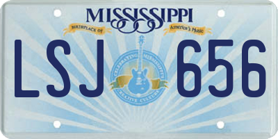 MS license plate LSJ656
