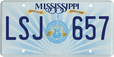 MS license plate LSJ657