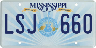 MS license plate LSJ660