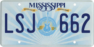 MS license plate LSJ662