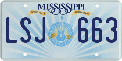 MS license plate LSJ663