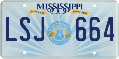MS license plate LSJ664