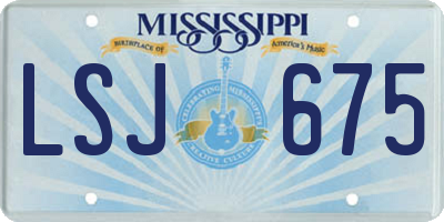 MS license plate LSJ675