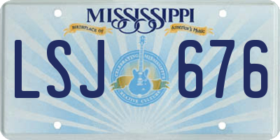 MS license plate LSJ676