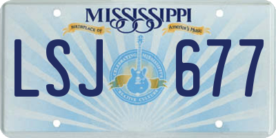 MS license plate LSJ677