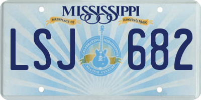 MS license plate LSJ682