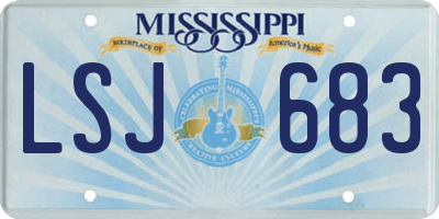MS license plate LSJ683
