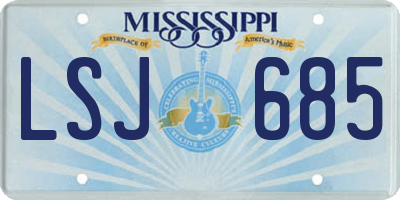 MS license plate LSJ685