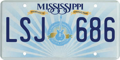 MS license plate LSJ686