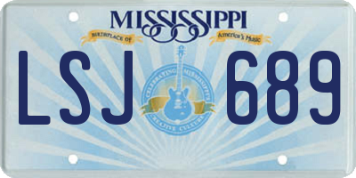 MS license plate LSJ689
