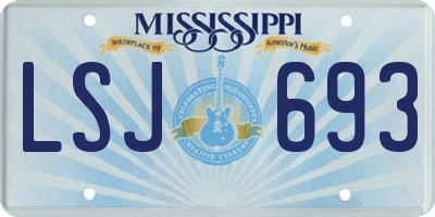 MS license plate LSJ693