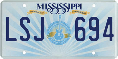 MS license plate LSJ694