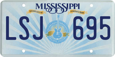 MS license plate LSJ695