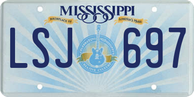 MS license plate LSJ697