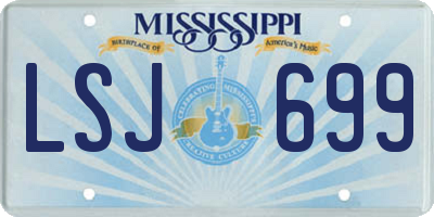 MS license plate LSJ699