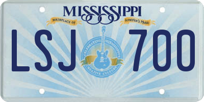 MS license plate LSJ700