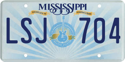 MS license plate LSJ704