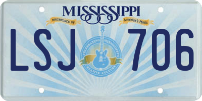 MS license plate LSJ706