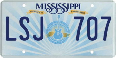 MS license plate LSJ707