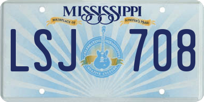 MS license plate LSJ708