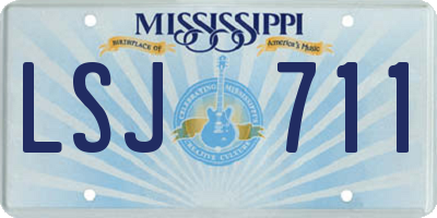 MS license plate LSJ711