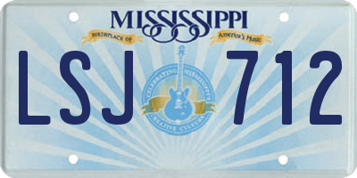 MS license plate LSJ712