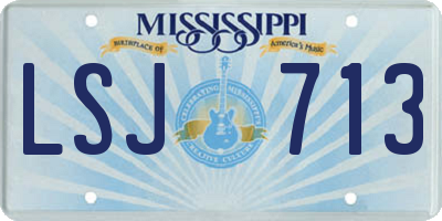 MS license plate LSJ713