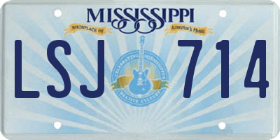 MS license plate LSJ714