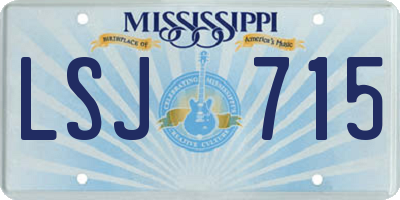 MS license plate LSJ715