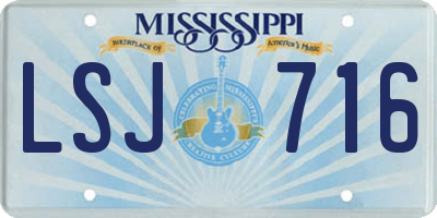 MS license plate LSJ716