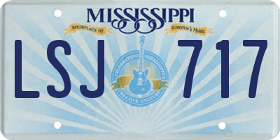 MS license plate LSJ717