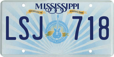 MS license plate LSJ718