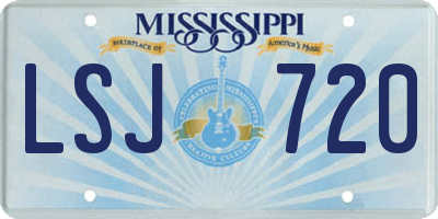 MS license plate LSJ720