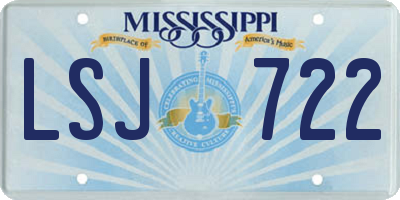MS license plate LSJ722
