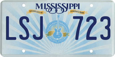 MS license plate LSJ723