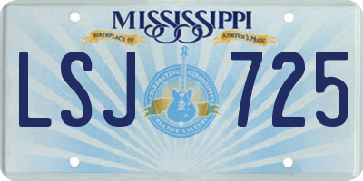 MS license plate LSJ725