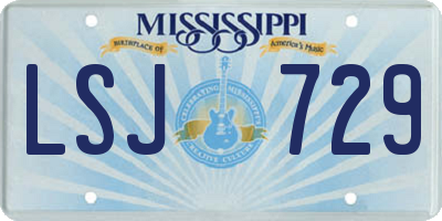 MS license plate LSJ729