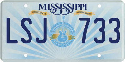 MS license plate LSJ733