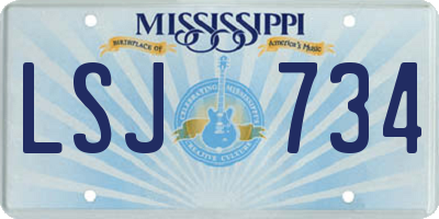 MS license plate LSJ734