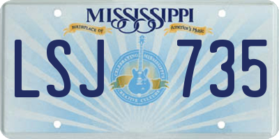 MS license plate LSJ735