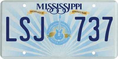 MS license plate LSJ737