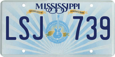 MS license plate LSJ739