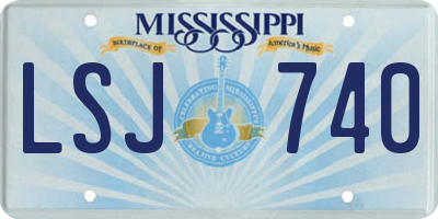 MS license plate LSJ740